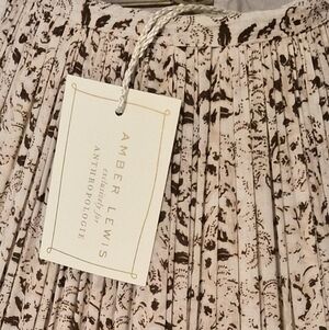 Anthropologie Beige and Brown Pleated Lampshade 12x16